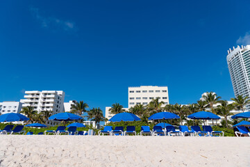 deckchair at summer beach in summertime. deckchair at summer beach vacation.