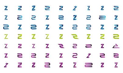 Modern creative gradient letter logo z collection 