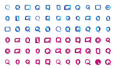 Fototapeta na wymiar Branding identity initial letter q logo design collection