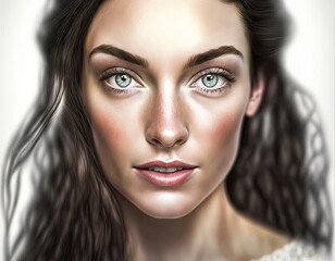 Fototapeta premium Portrait of beauty woman. Generative Ai