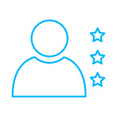 Experience business people icon with blue outline style. business, break, office, smiling, people, businesswoman, discussion. Vector Illustration