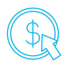 Monetization business people icon with blue outline style. job, resume, business, people, employment, manager, interview. Vector Illustration