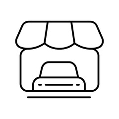 Dealer business people icon with black outline style. web, business, person, computer, technology, online, laptop. Vector Illustration