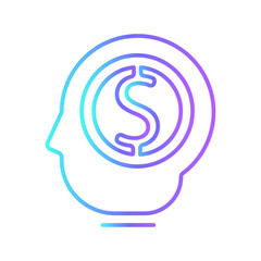 Capitalist business people icon with purple blue outline style. web, business, person, computer, technology, online, laptop. Vector Illustration