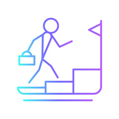 Career business people icon with purple blue outline style. job, resume, business, people, employment, manager, interview. Vector Illustration