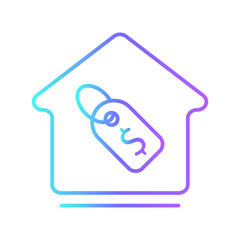 House sale business people icon with purple blue outline style. job, resume, business, people, employment, manager, interview. Vector Illustration