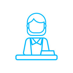 Business business people icon with blue outline style. job, resume, business, people, employment, manager, interview. Vector Illustration