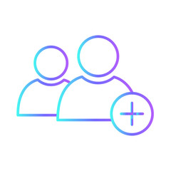 Join team business people icon with purple blue outline style. business, break, office, smiling, people, businesswoman, discussion. Vector Illustration