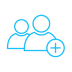 Join team business people icon with blue outline style. business, break, office, smiling, people, businesswoman, discussion. Vector Illustration