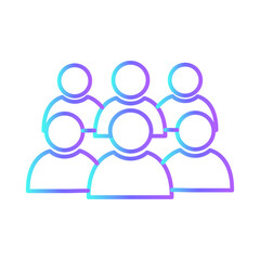 Customer business people icon with purple blue outline style. business, break, office, smiling, people, businesswoman, discussion. Vector Illustration