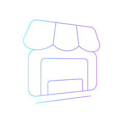 Merchant business people icon with purple blue outline style. web, business, person, computer, technology, online, laptop. Vector Illustration