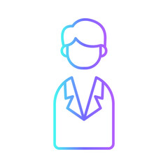 Businessman business people icon with purple blue outline style. job, business, employee, concept, people, hr, recruitment. Vector Illustration