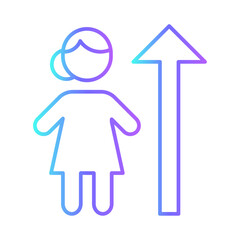 Self growth business people icon with purple blue outline style. job, resume, business, people, employment, manager, interview. Vector Illustration