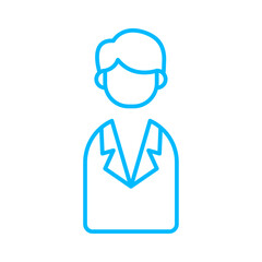 Businessman business people icon with blue outline style. job, business, employee, concept, people, hr, recruitment. Vector Illustration
