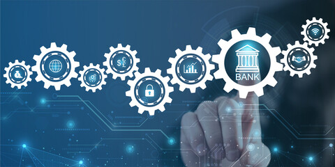Business, Technology, Internet and network concept. Digital Banking content planning advertising strategy concept.