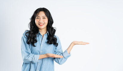 beautiful asian girl image on white background