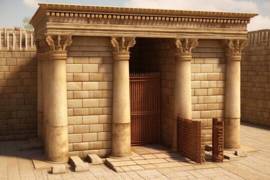 Illustration of the Solomonic Temple. Generative AI