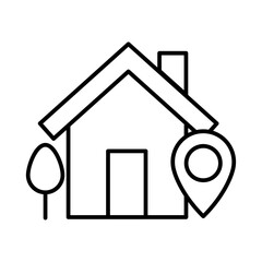 Home care real estate icon with black outline style. property, house, home, price, business, investment, mortgage. Vector Illustration. Vector Illustration