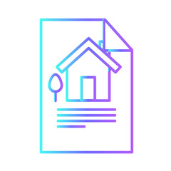 House data real estate icon with purple blue outline style. home, furniture, house, estate, apartment, architecture, real. Vector Illustration. Vector Illustration