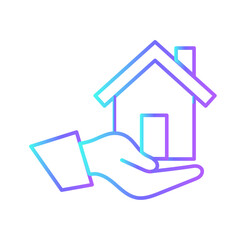 Fototapeta na wymiar Home service real estate icon with purple blue outline style. home, furniture, house, estate, apartment, architecture, real. Vector Illustration. Vector Illustration