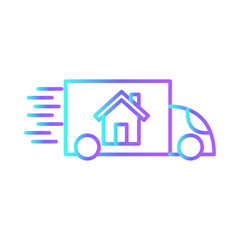 Fototapeta na wymiar Home care Ireal estate icon with purple blue outline style. home, furniture, house, estate, apartment, architecture, real. Vector Illustration. Vector Illustration