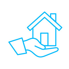Fototapeta na wymiar Home service real estate icon with blue outline style. home, furniture, house, estate, apartment, architecture, real. Vector Illustration. Vector Illustration