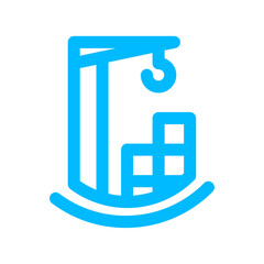 Construction real estate icon with blue outline style. home, furniture, house, estate, apartment, architecture, real. Vector Illustration. Vector Illustration