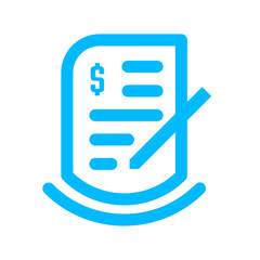 Contract real estate icon with blue outline style. home, building, house, property, real, business, estate. Vector Illustration. Vector Illustration