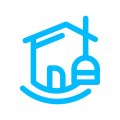 House service real estate icon with blue outline style. home, building, house, property, real, business, estate. Vector Illustration. Vector Illustration