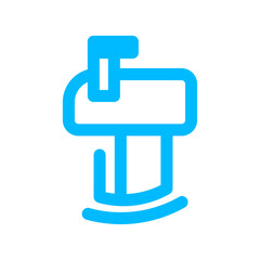 Mail real estate icon with blue outline style. home, furniture, house, estate, apartment, architecture, real. Vector Illustration. Vector Illustration