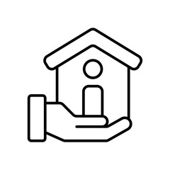 House real estate icon with black outline style. home, building, house, property, real, business, estate. Vector Illustration. Vector Illustration