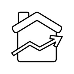 Real estate real estate icon with black outline style. property, house, home, price, business, investment, mortgage. Vector Illustration. Vector Illustration