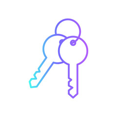 Key real estate icon with purple blue outline style. home, furniture, house, estate, apartment, architecture, real. Vector Illustration. Vector Illustration