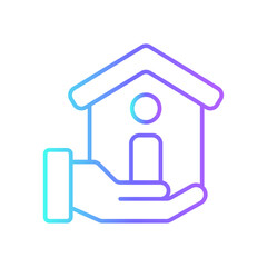 House real estate icon with purple blue outline style. home, building, house, property, real, business, estate. Vector Illustration. Vector Illustration