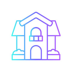 House real estate icon with purple blue outline style. application, home, house, business, property, estate, sale, building. Vector Illustration. Vector Illustration