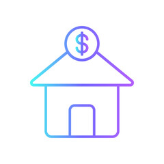 Real estate real estate icon with purple blue outline style. application, home, house, business, property, estate, sale, building. Vector Illustration. Vector Illustration