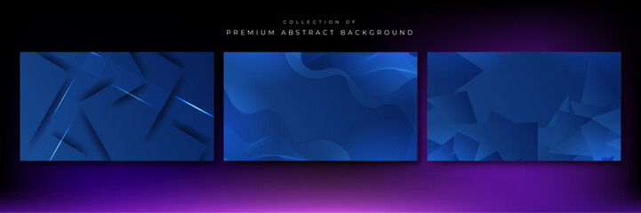 Vector abstract geometric shapes blue background