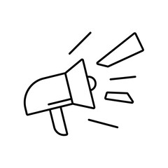 Campaign icon with black outline style. media, business, communication, digital, marketing, social, strategy. Vector illustration