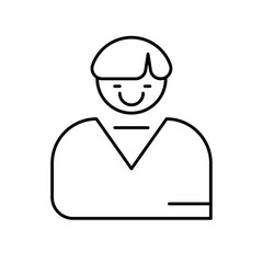 Customer icon with black outline style. client, support, communication, online, people, concept, call. Vector illustration