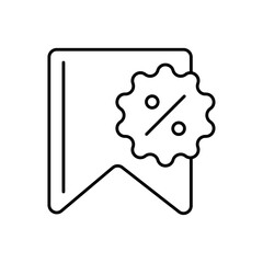 Discount icon with black outline style. price, offer, promotion, shop, sign, buy, special. Vector illustration