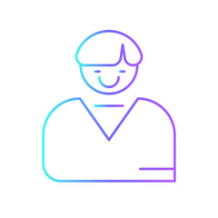 Customer icon with purple blue outline style. client, support, communication, online, people, concept, call. Vector illustration