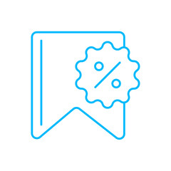 Discount icon with blue outline style. price, offer, promotion, shop, sign, buy, special. Vector illustration