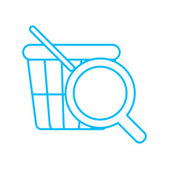 Online market icon with blue outline style. data, background, mobile, service, market, office, work. Vector illustration