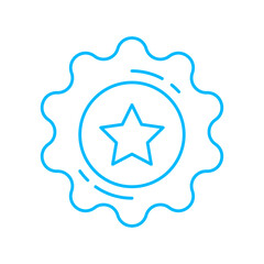 Brande icon with blue outline style. business, design, branding, marketing, vector, brand, strategy. Vector illustration