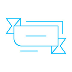 Promo icon with blue outline style. discount, sale, price, promotion, promo, offer, banner. Vector illustration