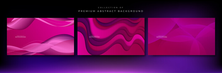 Naklejka na ściany i meble Modern geometric shapes 3d abstract technology background. Vector abstract graphic design banner pattern presentation background web template red