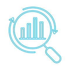 Analisys marketing icon with black outline style. business, analysis, data, finance, chart, graph, diagram. Vector Illustration