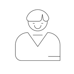 Customer icon with black outline style. client, support, communication, online, people, concept, call. Vector illustration