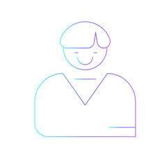 Customer icon with black outline style. client, support, communication, online, people, concept, call. Vector illustration