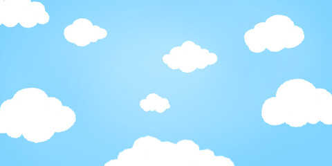 illustration blue sky background with clouds . Perfect for art, postcards, cards, wall decor, t-shirts, cards, prints, picture books, coloring books, wallpapers, prints, cards, etc.